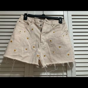 PacSun Daisy Embroidered Denim Shorts